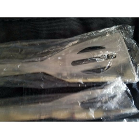 3-Piece Stainless Steel BBQ Grill Tool Set w/case Outdoor Camping Barbecue Tools - Picture 3 of 7